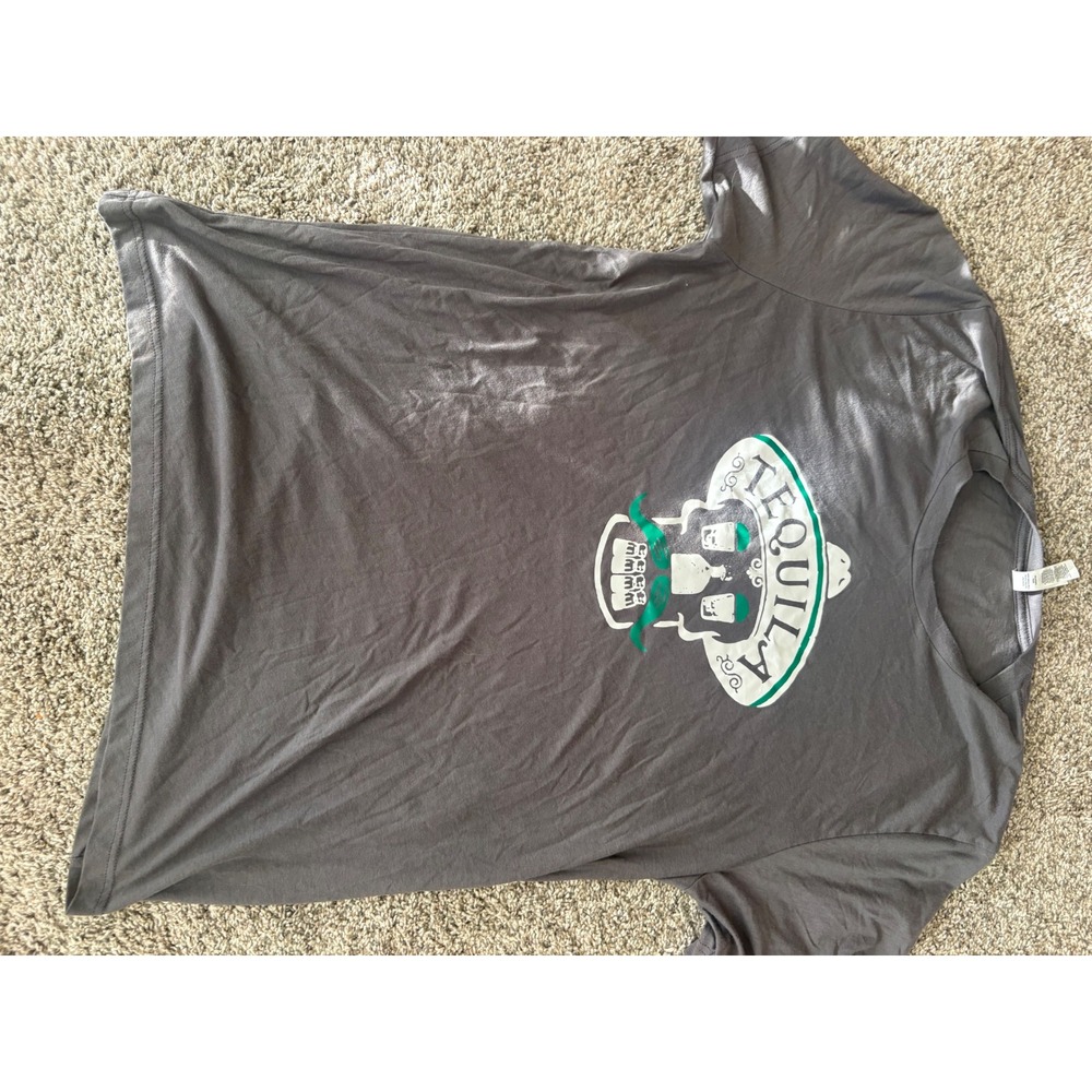 Bella Canvas Mens XL Gray Tequila Skull Graphic T-Shirt Short Sleeve Tee